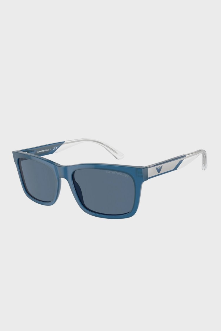 Emporio Armani Güneş Erkek Gözlük 0EA4224 609280 57 Parlak Opal Mavi-Koyu Mavi - Emporio Armani