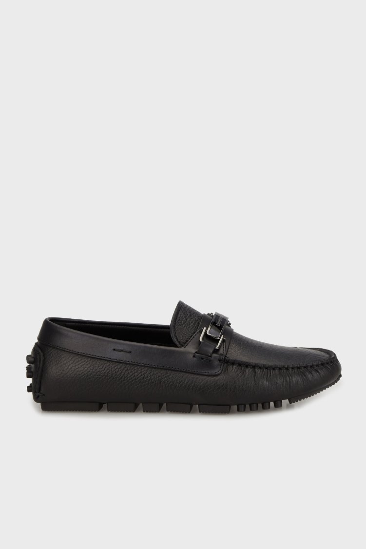 Emporio Armani Hakiki Deri Makosen Erkek Ayakkabı EM003922 AF20519 MC012 SİYAH - Emporio Armani