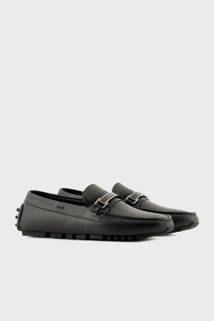 Emporio Armani Hakiki Deri Makosen Erkek Ayakkabı X4B151 XN882 K001 SİYAH - Emporio Armani (1)