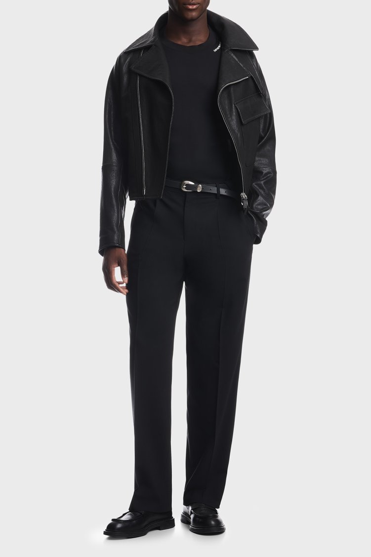 Emporio Armani İpek Karışımlı Bisiklet Yaka Uzun Kollu Erkek T Shirt EM006771 AF13721 UC001 Siyah - Emporio Armani (1)