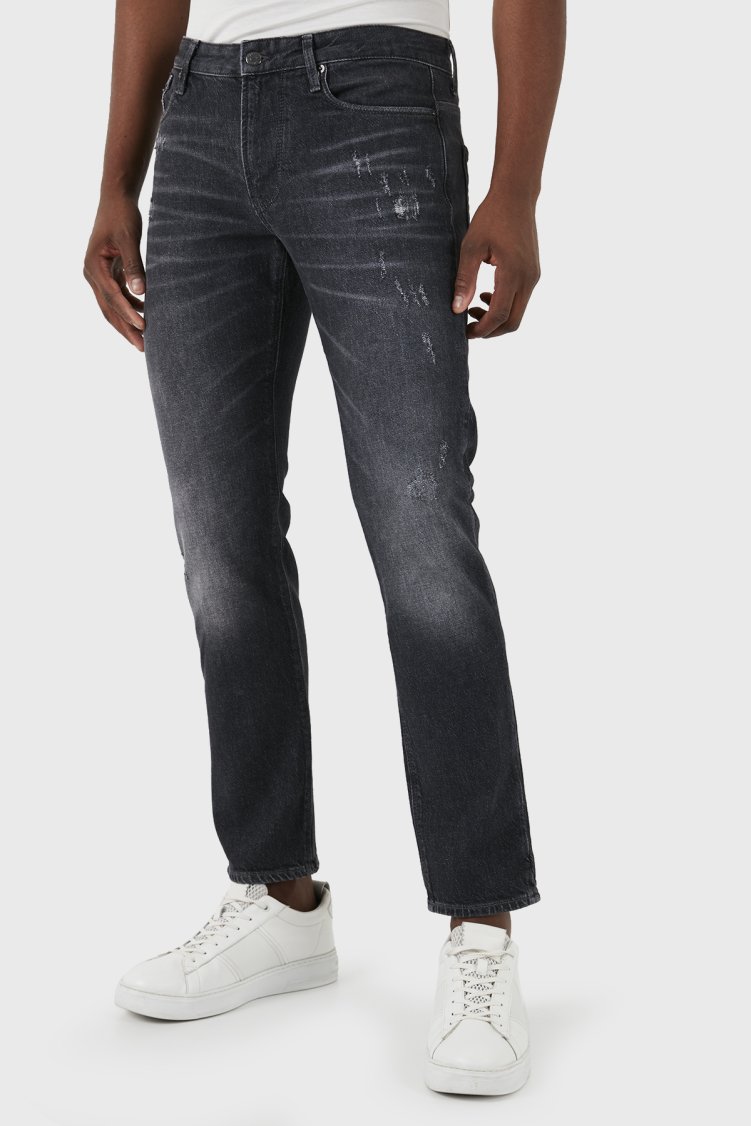 Emporio Armani J06 Düşük Bel Slim Fit Jeans Erkek Kot Pantolon 3D1J06 1D06Z 0007 Siyah - Emporio Armani (1)