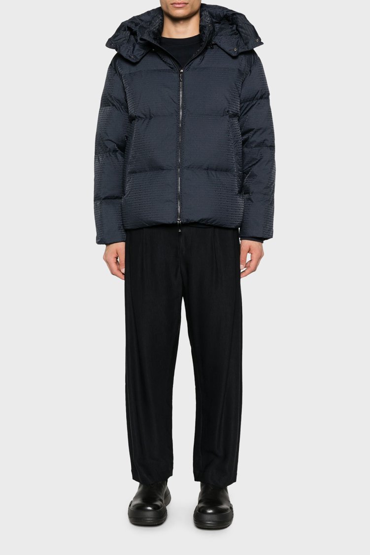 Emporio Armani Jakarlı Regular Fit Kuş Tüyü Dolgulu Çıkarılabilir Kapüşonlu Şişme Erkek Mont 6D1BC3 1NNXZ 0920 LACİVERT - Emporio Armani (1)