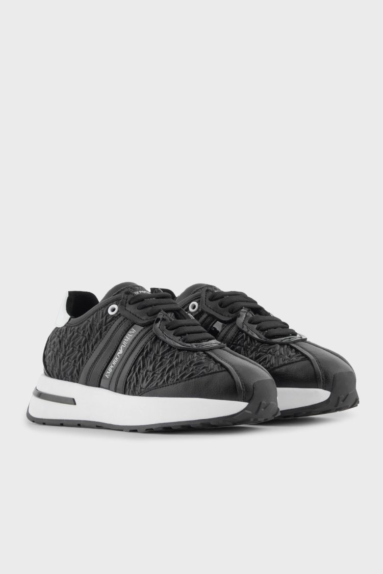 Emporio Armani Kabartma Logolu Sneaker Kadın Ayakkabı EW003060 AF19771 MC234 SİYAH - Emporio Armani (1)