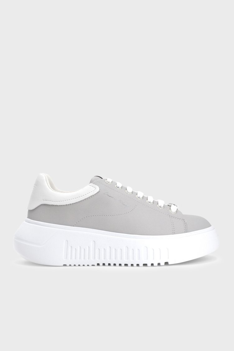 Emporio Armani Kadın Ayakkabı EW004804 AF24783 M8508 Açık gri-beyaz - Emporio Armani