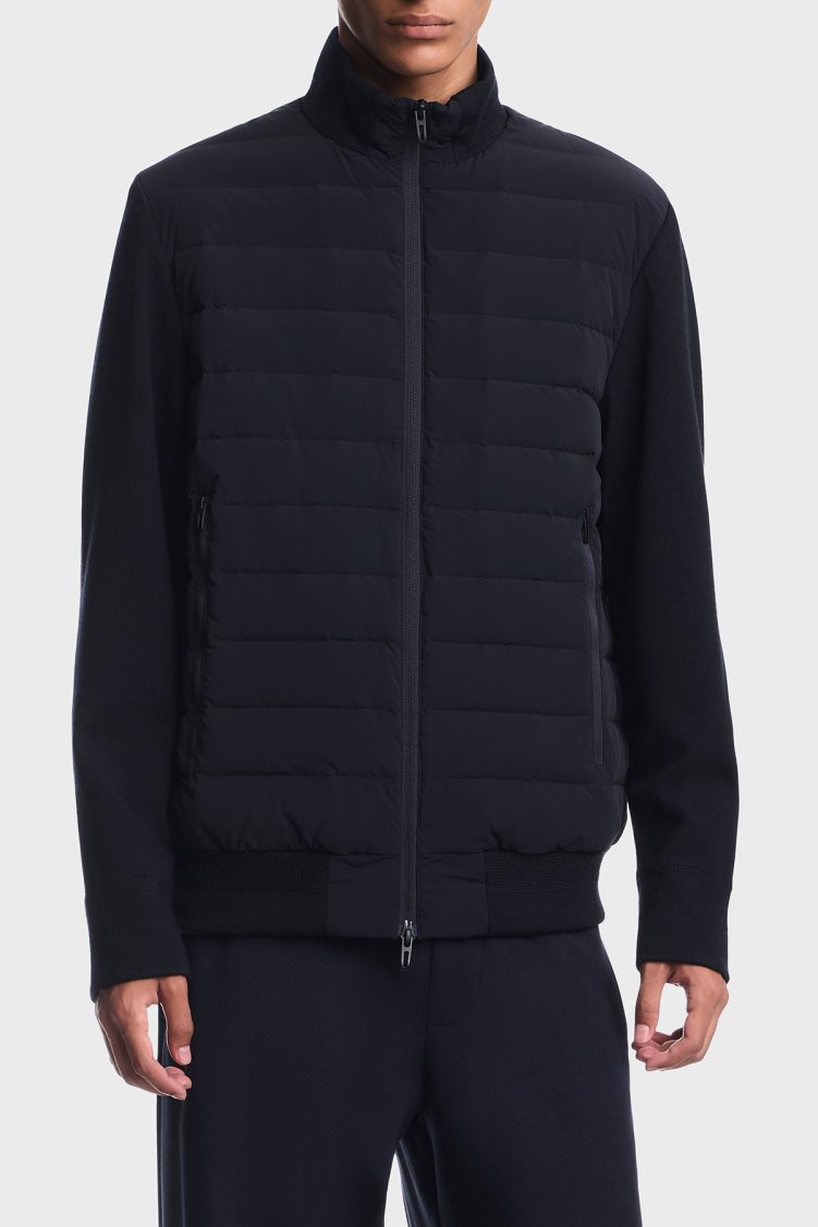 Emporio Armani Kapitoneli Regular Fit Dik Yaka Erkek Mont EM006382 AF13772 UB118 Lacivert - Emporio Armani