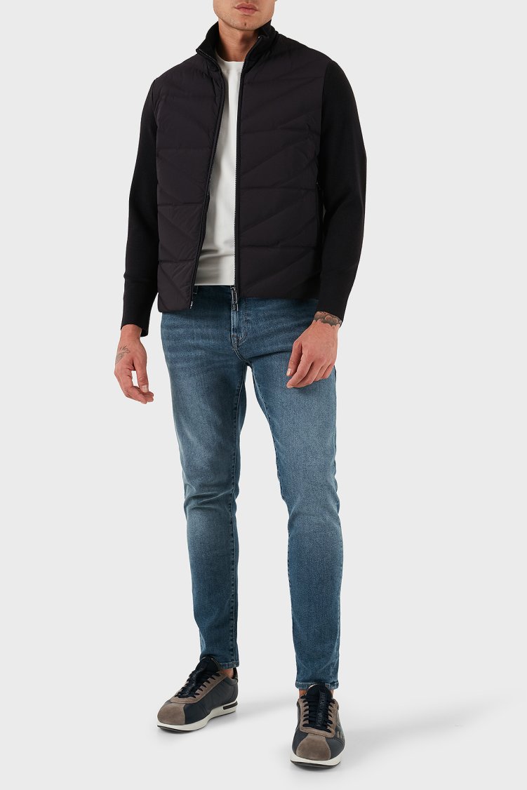 Emporio Armani Kapitoneli Regular Fit Dik Yaka Fermuarlı Erkek Mont EM003426 AF17823 UB118 LACİVERT - Emporio Armani (1)
