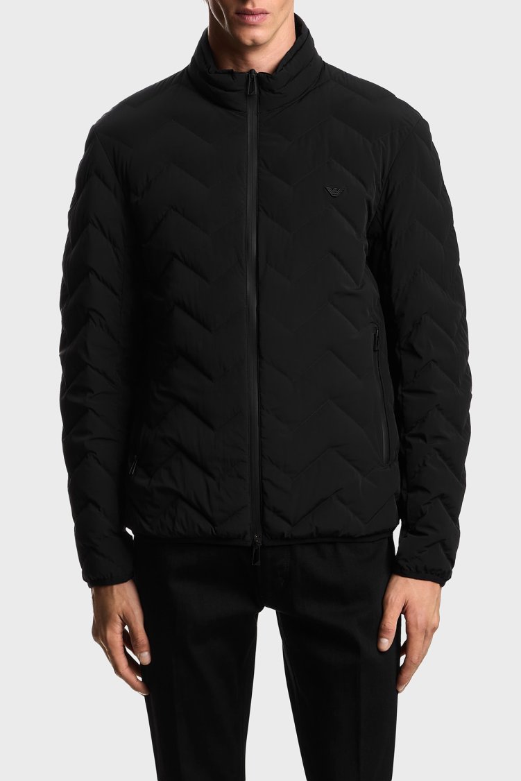 Emporio Armani Kapitoneli Su İtici Dik Yaka Erkek Mont EM004947 AF18499 UC001 Siyah - Emporio Armani