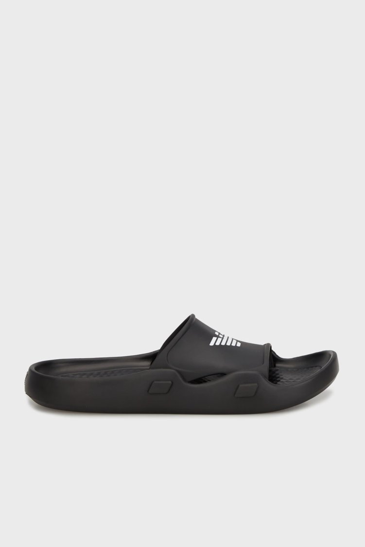 Emporio Armani Kartal Logolu Unisex Terlik XVPS15 XD444 N349 SİYAH-BEYAZ - Emporio Armani