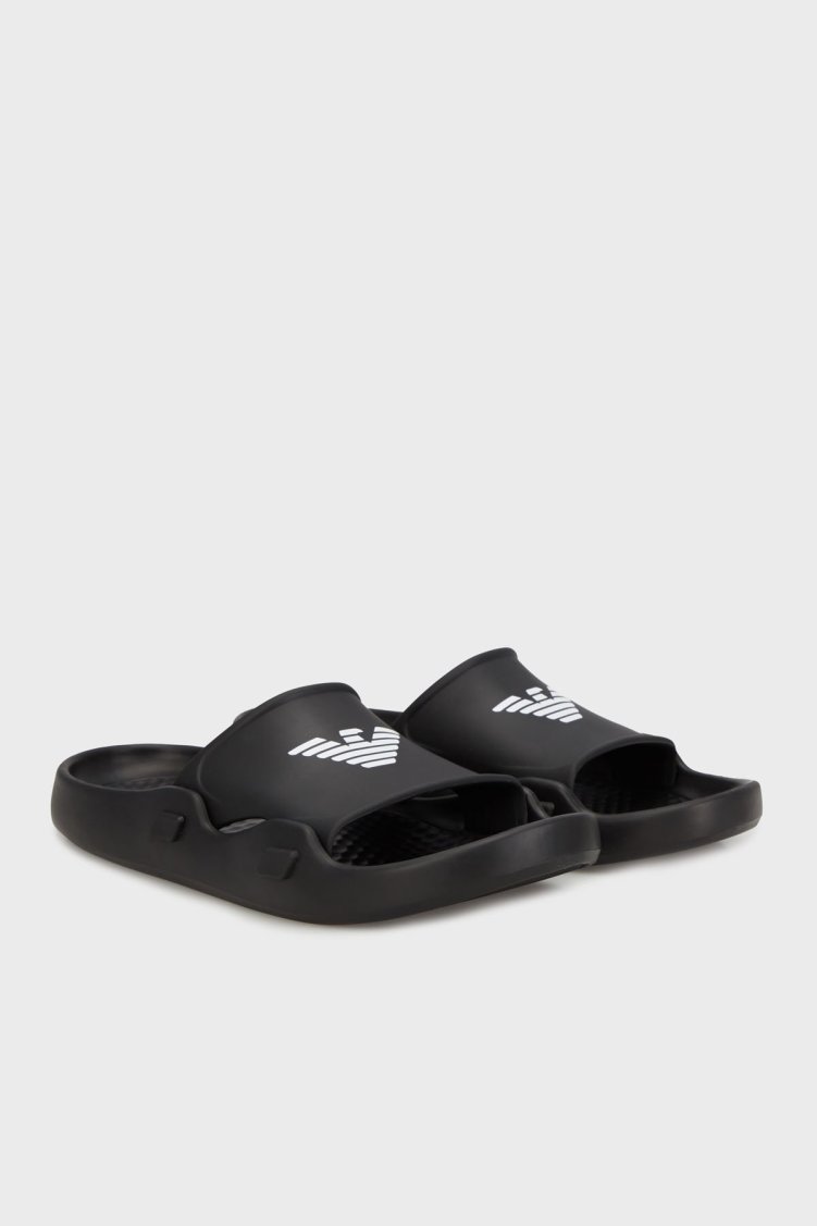 Emporio Armani Kartal Logolu Unisex Terlik XVPS15 XD444 N349 SİYAH-BEYAZ - Emporio Armani (1)
