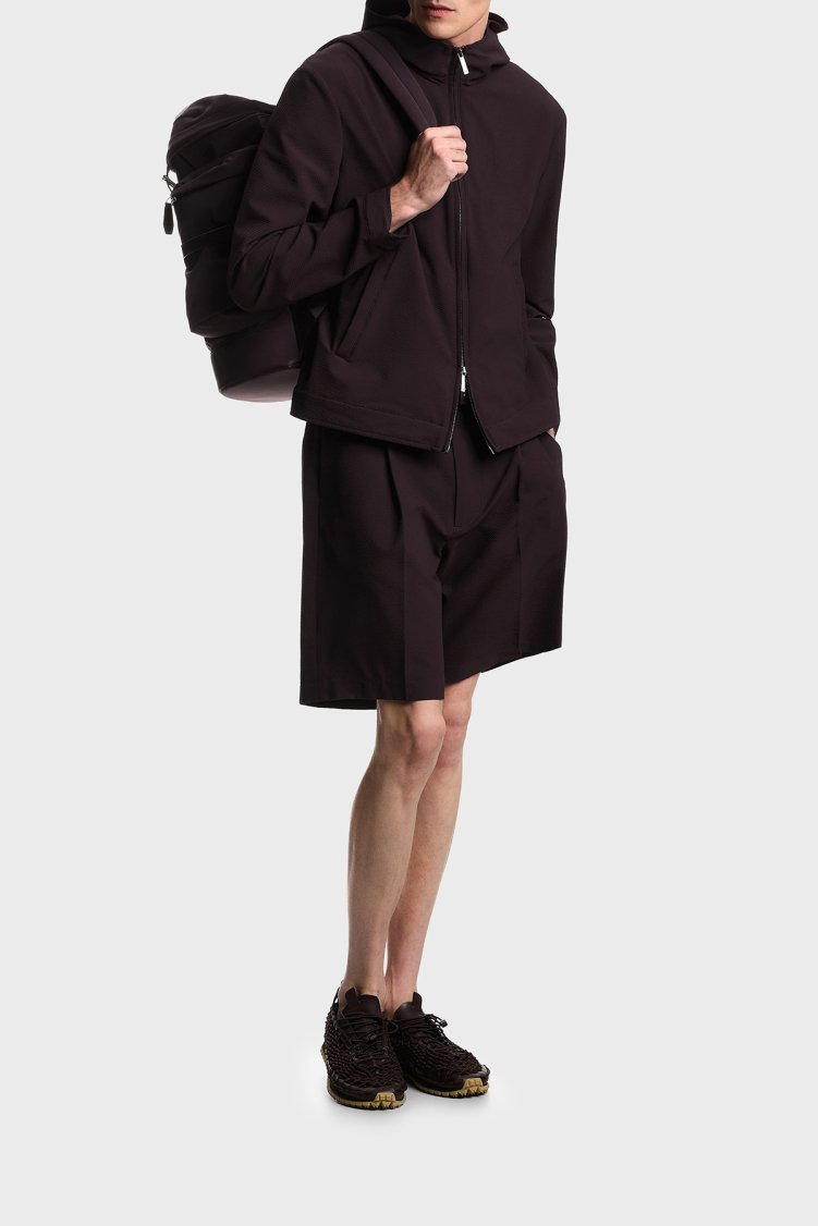 Emporio Armani Kaz Tüyü Dolgulu Kapüşonlu Erkek Ceket EM006752 AF28011 UA331 Kahve - Emporio Armani