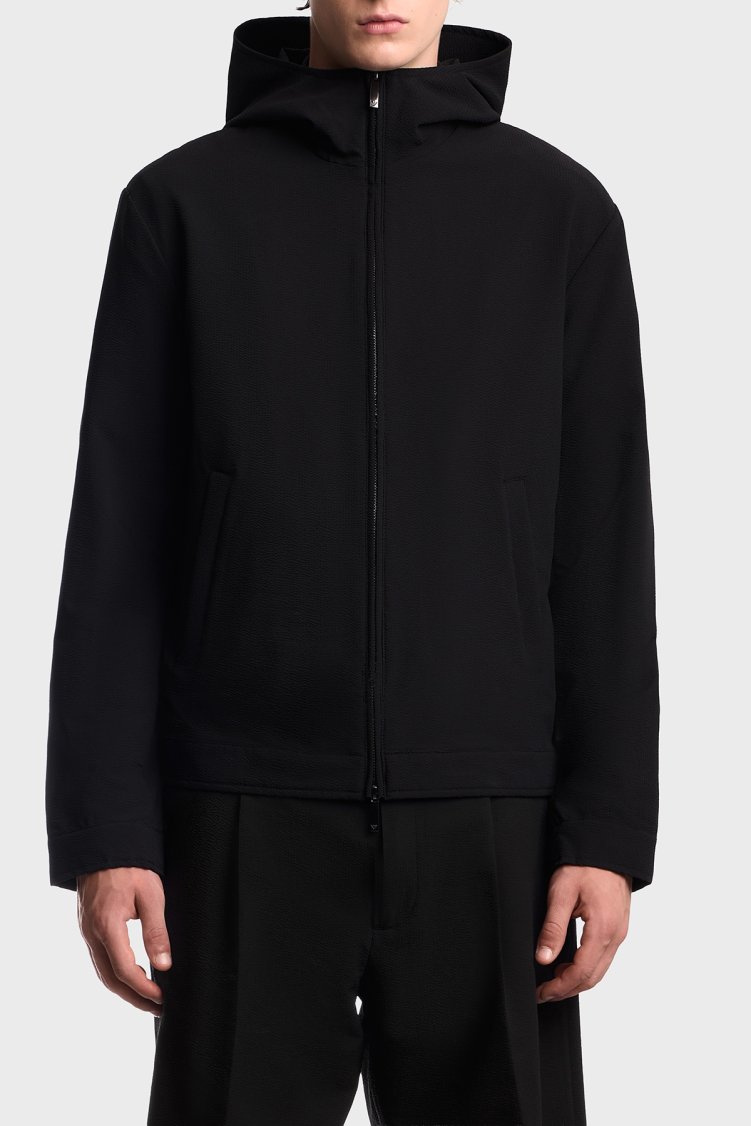 Emporio Armani Kaz Tüyü Dolgulu Kapüşonlu Erkek Ceket EM006752 AF28011 UC001 Siyah - Emporio Armani