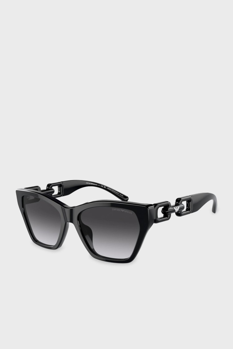 Emporio Armani Kedi Güneş Kadın Gözlük 0EA4203U 50178G 55 Parlak Siyah-Duman Gri - Emporio Armani