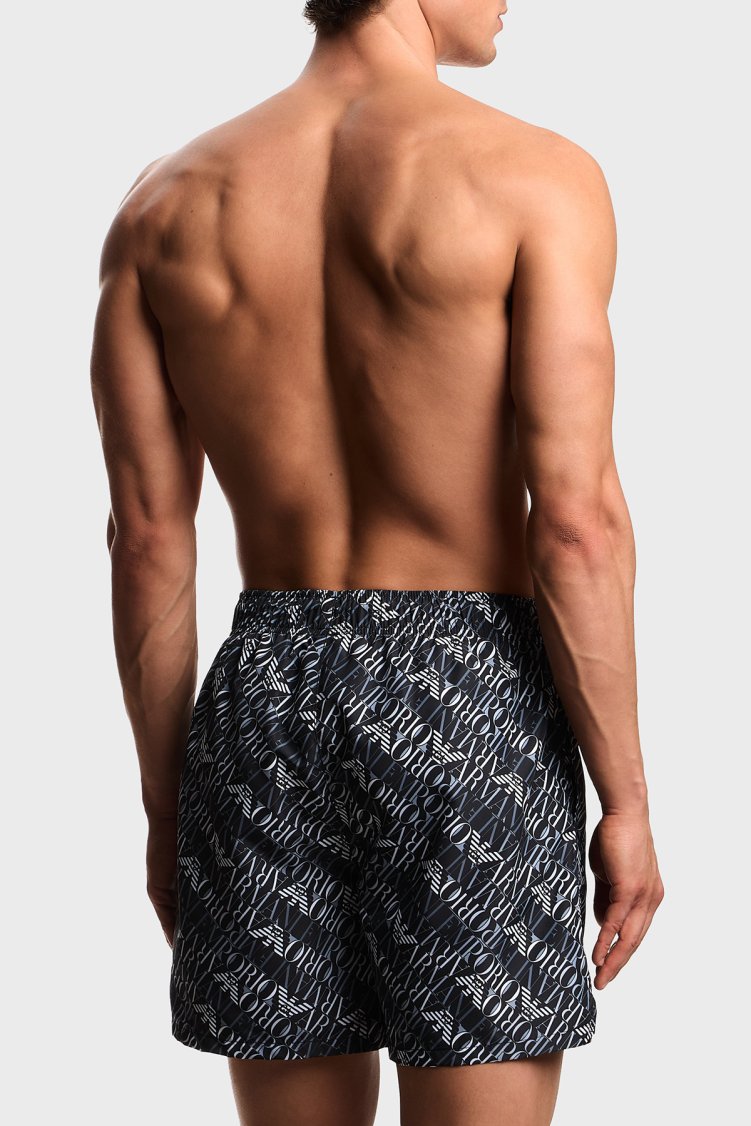Emporio Armani Logo Baskılı Erkek Mayo Short EM000688 AF20442 FC026 SİYAH - Emporio Armani (1)