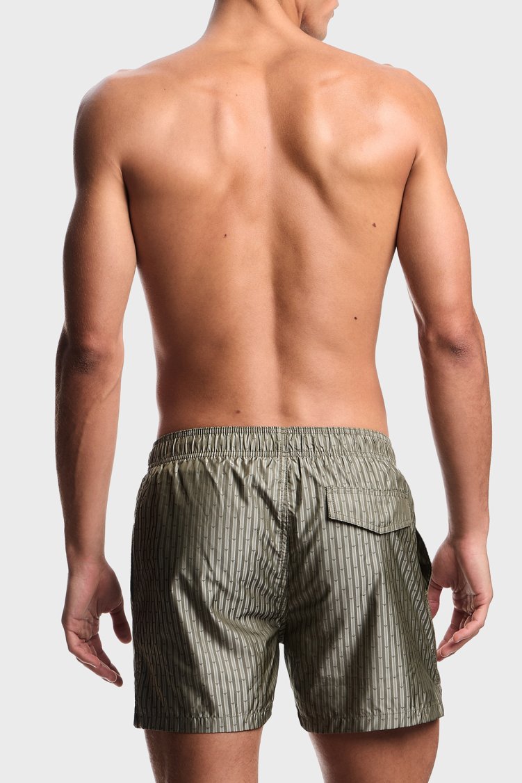 Emporio Armani Logo Baskılı Mayo Short Erkek Deniz Şortu EM000583 AF20448 F7004 HAKİ - Emporio Armani (1)