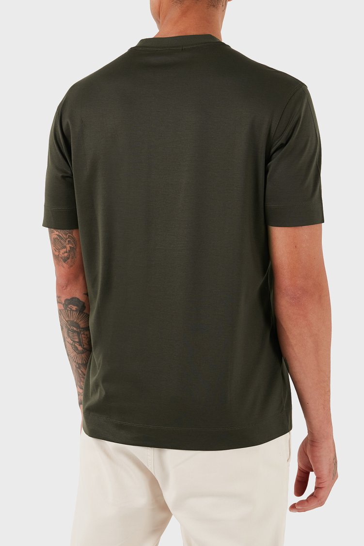 Emporio Armani Logo Baskılı Pamuklu Regular Fit Bisiklet Yaka Erkek T Shirt EM002838 AF10761 U8120 HAKİ - Emporio Armani (1)
