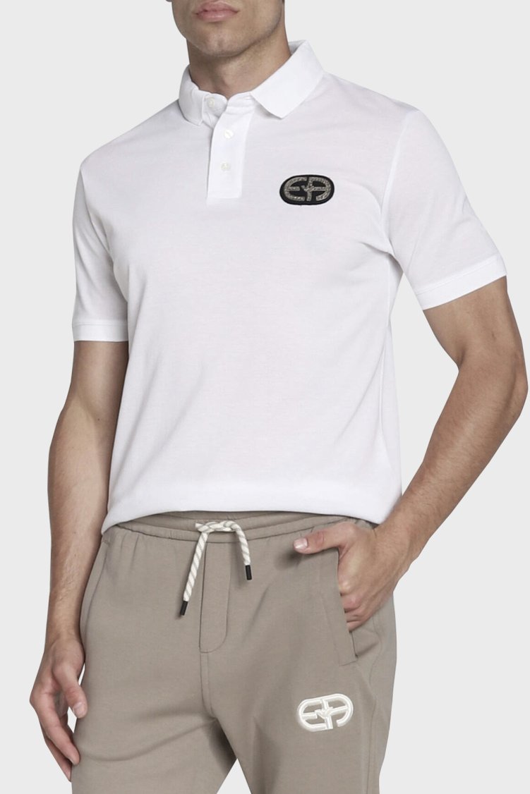 Emporio Armani Logo Baskılı Slim Fit Pamuklu Erkek Polo T Shirt 6L1FB9 1JTKZ 0100 BEYAZ - Emporio Armani
