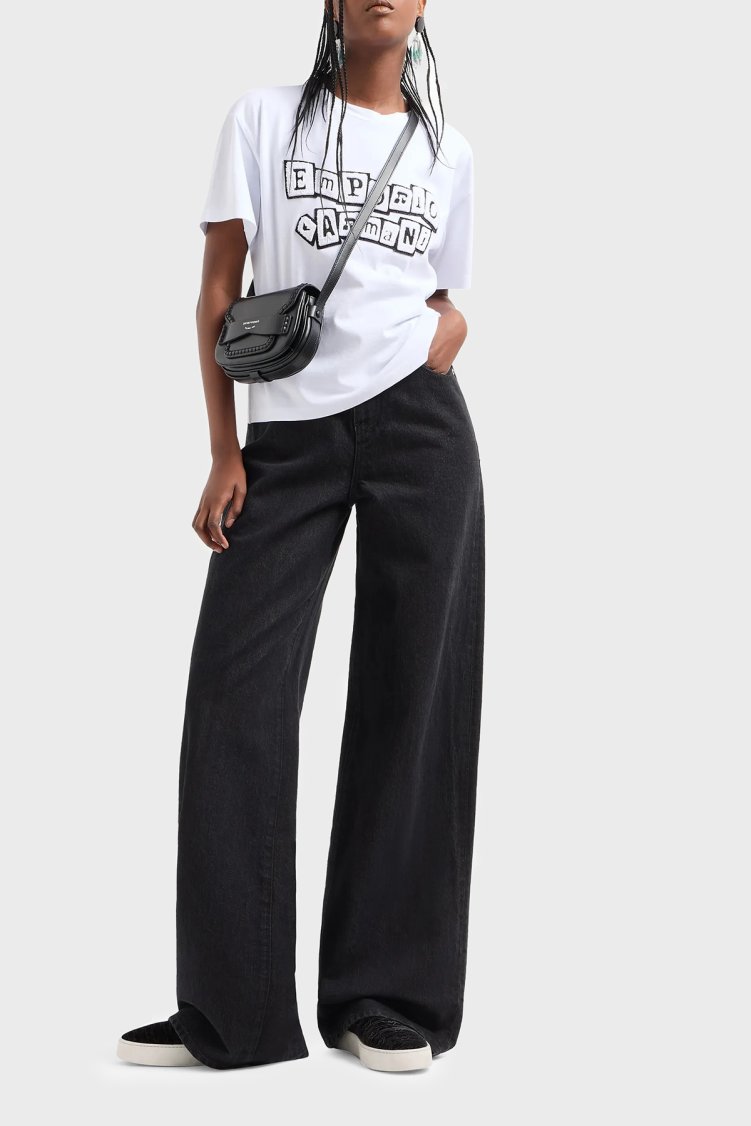 Emporio Armani Logolu % 100 Pamuk Regular Fit Kadın T Shirt 6D2T7H 2J4EZ 0100 BEYAZ - Emporio Armani (1)