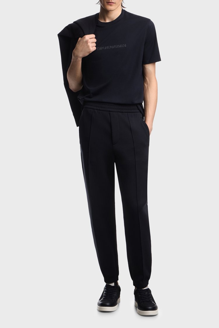 Emporio Armani Logolu % 100 Pamuk Regular Fit Bisiklet Yaka Erkek T Shirt EM004583 AF13669 MB563 LACİVERT - Emporio Armani (1)
