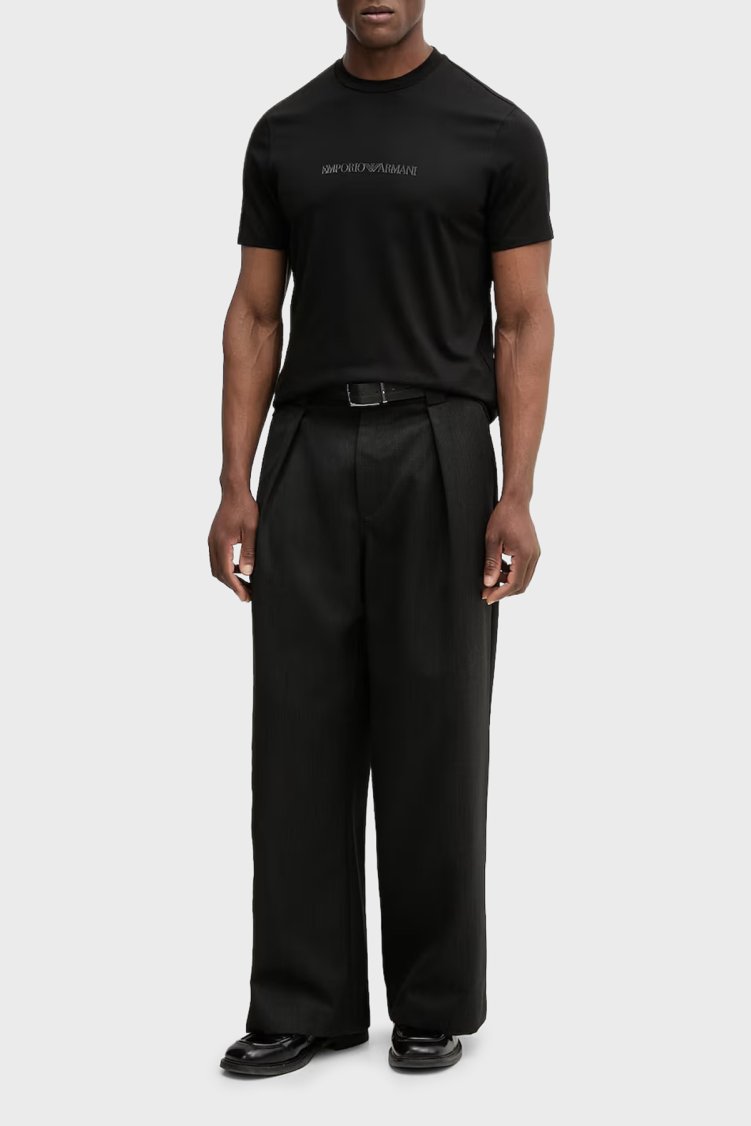 Emporio Armani Logolu % 100 Pamuk Regular Fit Bisiklet Yaka Erkek T Shirt EM004583 AF13669 MC540 SİYAH - Emporio Armani (1)