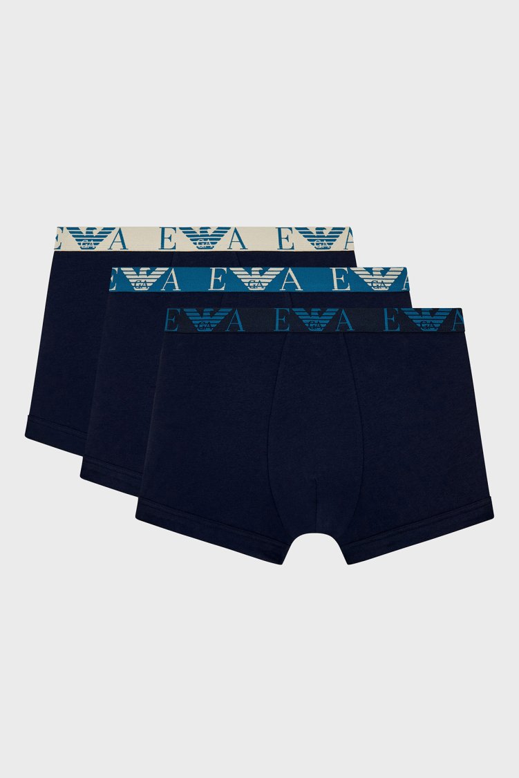 Emporio Armani Logolu 3 Pack Erkek Boxer EM000259 AF25018 MB139 Lacivert - Emporio Armani