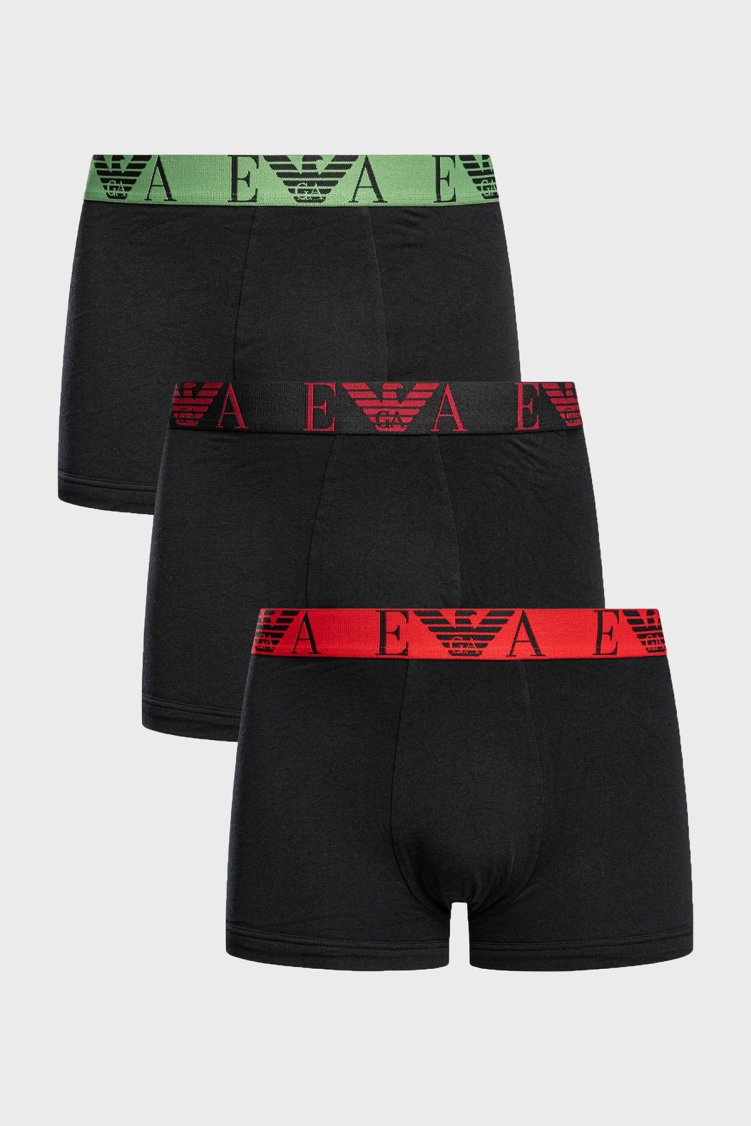 Emporio Armani Logolu 3 Pack Erkek Boxer EM000259 AF25018 MC215 Siyah - Emporio Armani