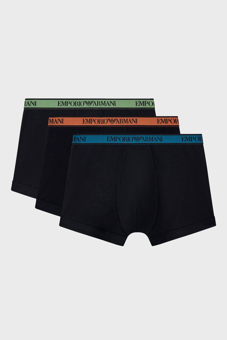 Emporio Armani Logolu 3 Pack Erkek Boxer EM000259 AF25019 MC061 Siyah - Emporio Armani
