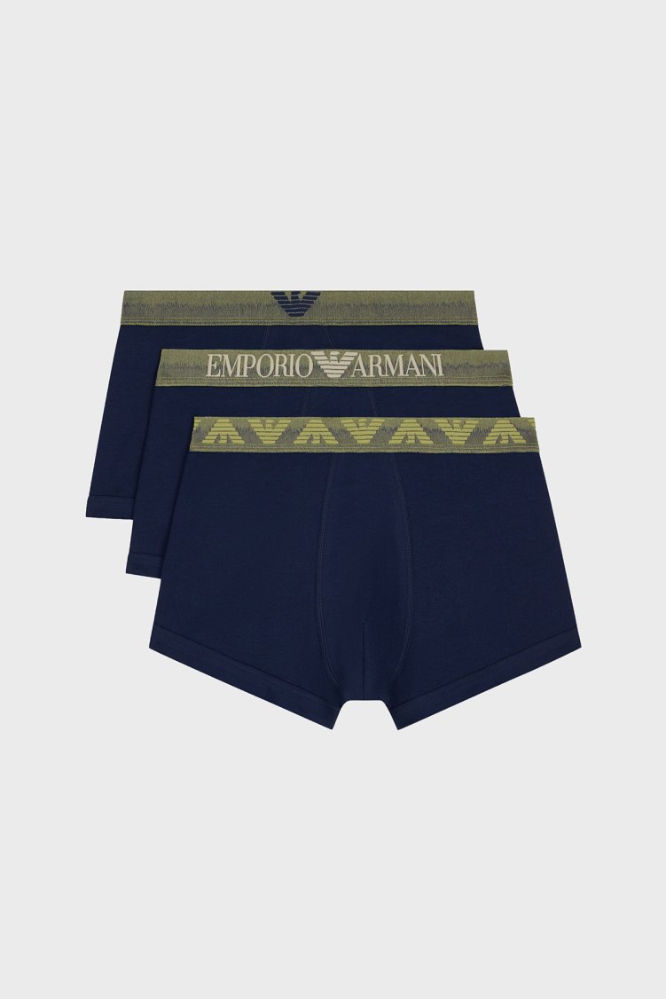 Emporio Armani Logolu 3 Pack Erkek Boxer EM000259 AF25020 MB752 Lacivert - Emporio Armani