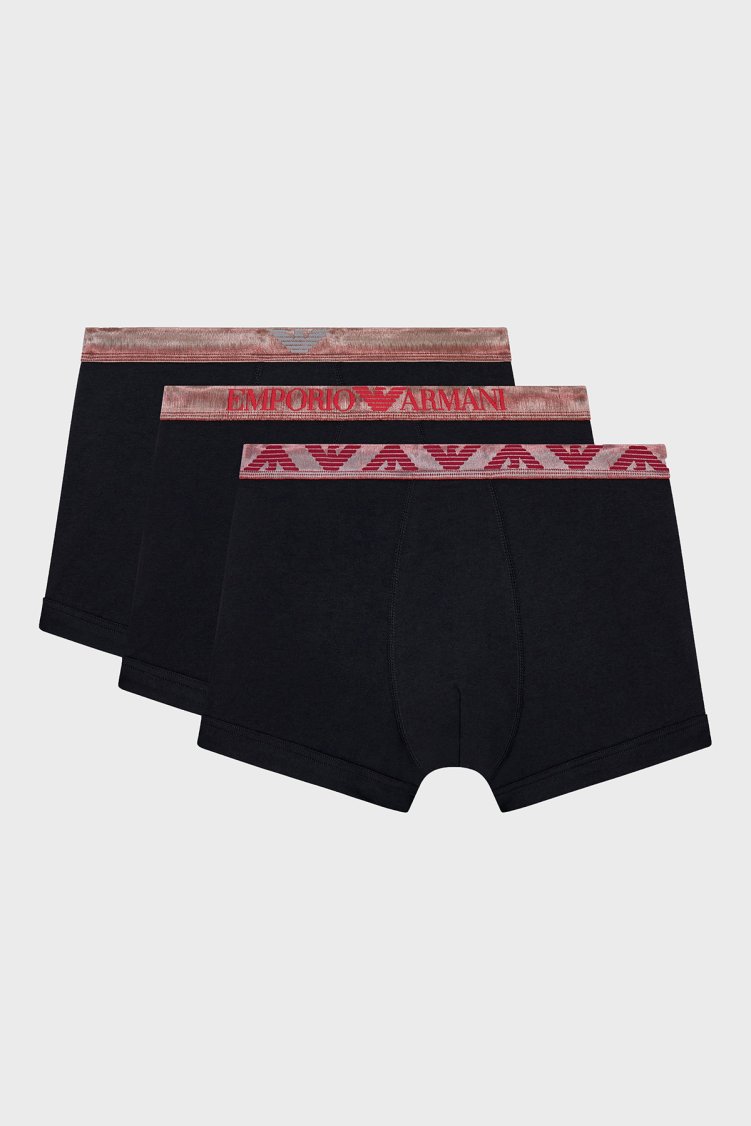 Emporio Armani Logolu 3 Pack Erkek Boxer EM000259 AF25020 MC061 Siyah - Emporio Armani
