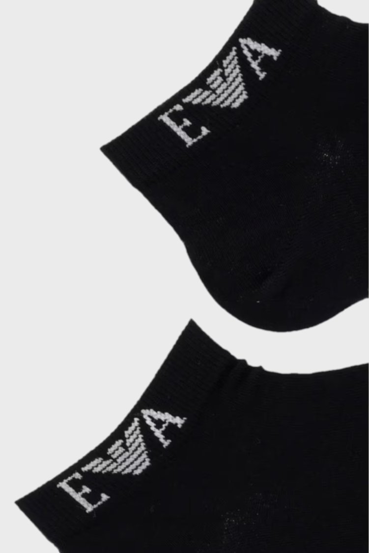 Emporio Armani Logolu 3 Pack Erkek Çorap EM000554 AF26377 UC001 Siyah - Emporio Armani (1)