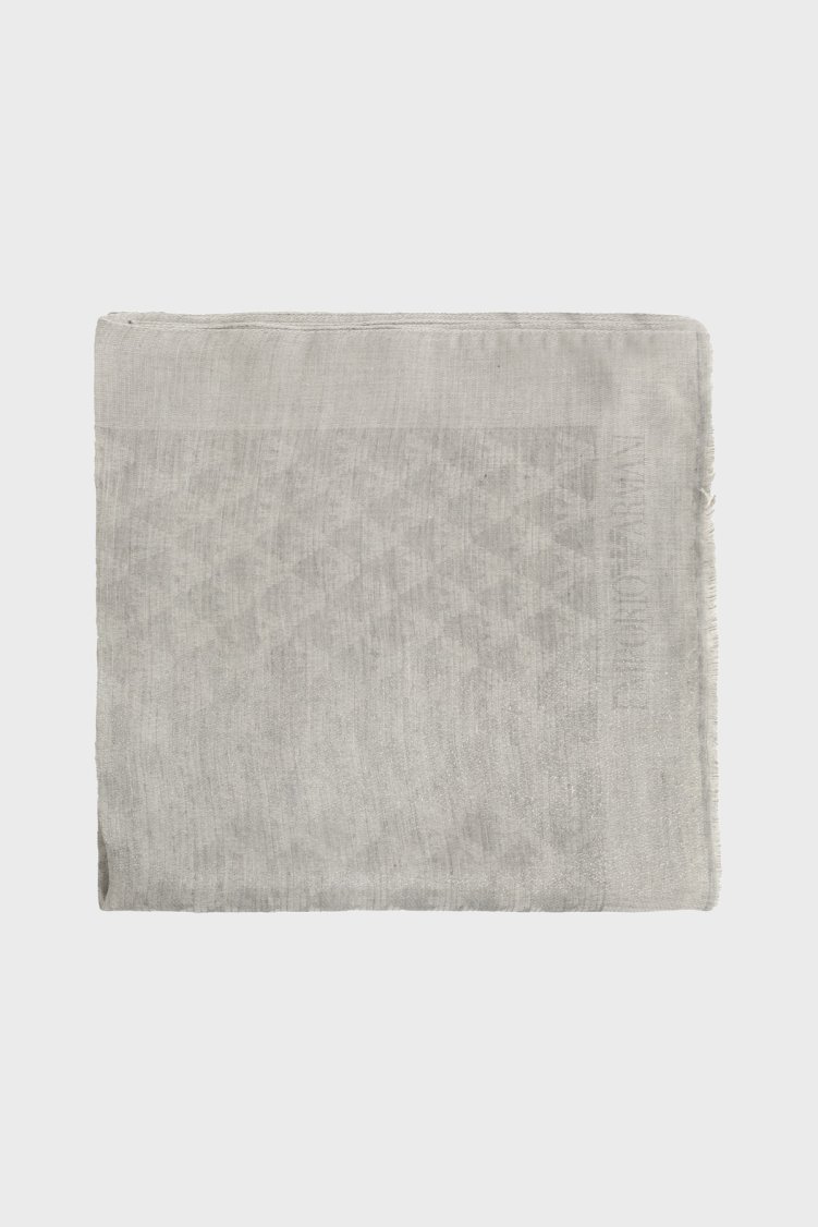 Emporio Armani Logolu 72 x 181 cm Kadın Şal EW004587 AF25423 F8248 GRİ - Emporio Armani