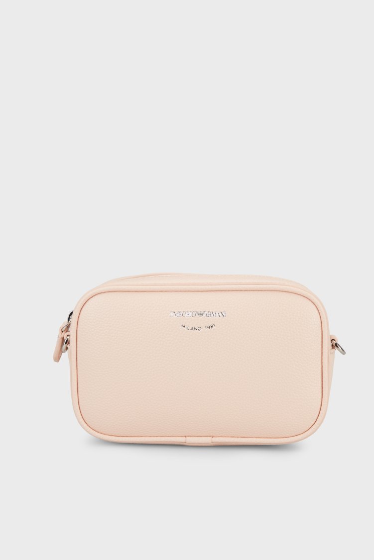 Emporio Armani Logolu Ayarlanabilir Omuz Askılı Kadın Çanta EW000537 AF12036 M1332 PUDRA - Emporio Armani