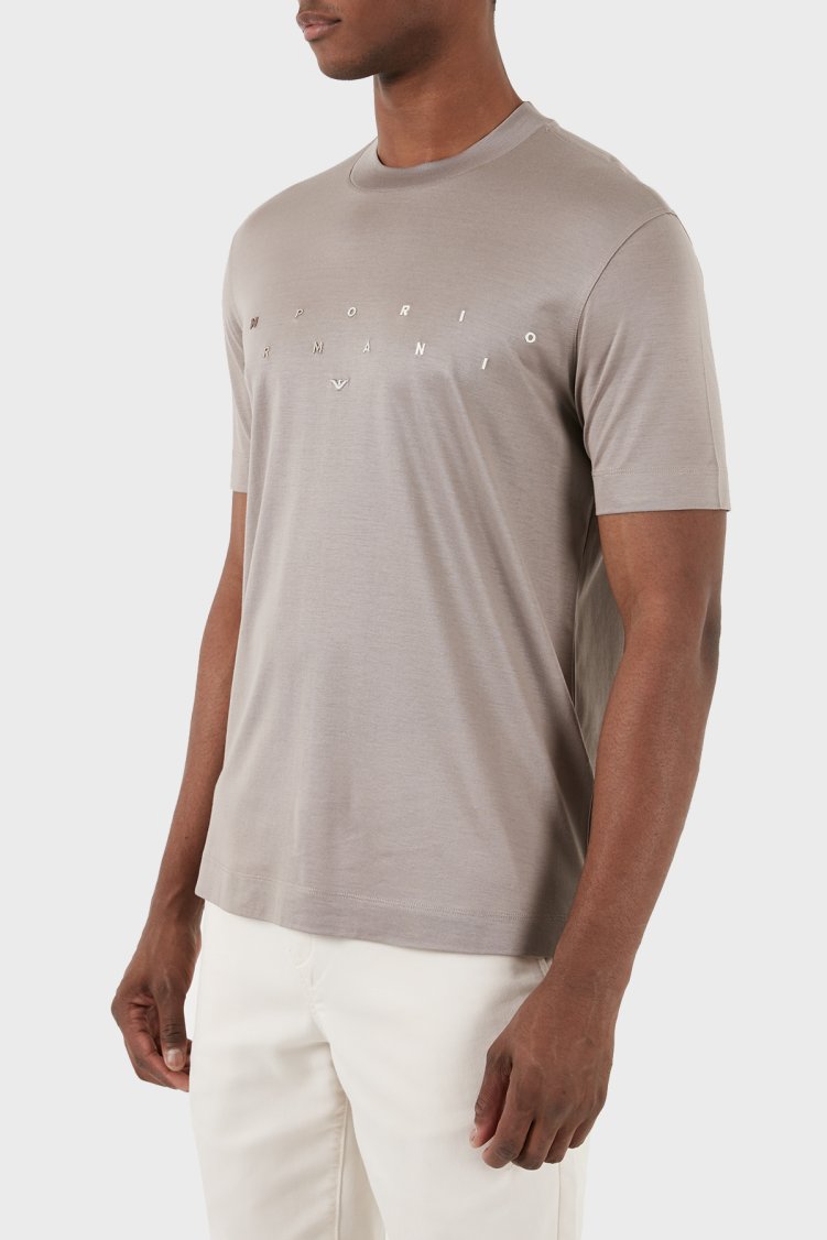 Emporio Armani Logolu Bisiklet Yaka Relaxed Fit Erkek T Shirt 3D1TA2 1JUVZ 06H3 KAHVE - Emporio Armani (1)