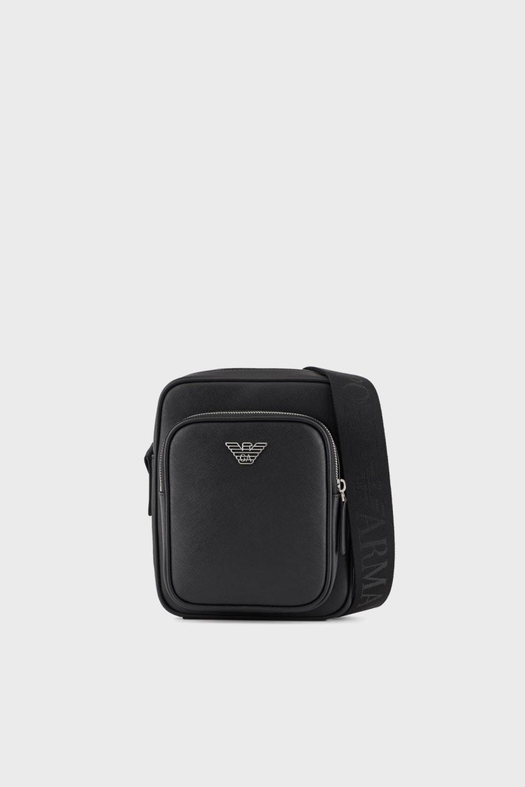 Emporio Armani Logolu Çapraz Askılı Erkek Çanta Y4M387 Y138E 81072 SİYAH - Emporio Armani