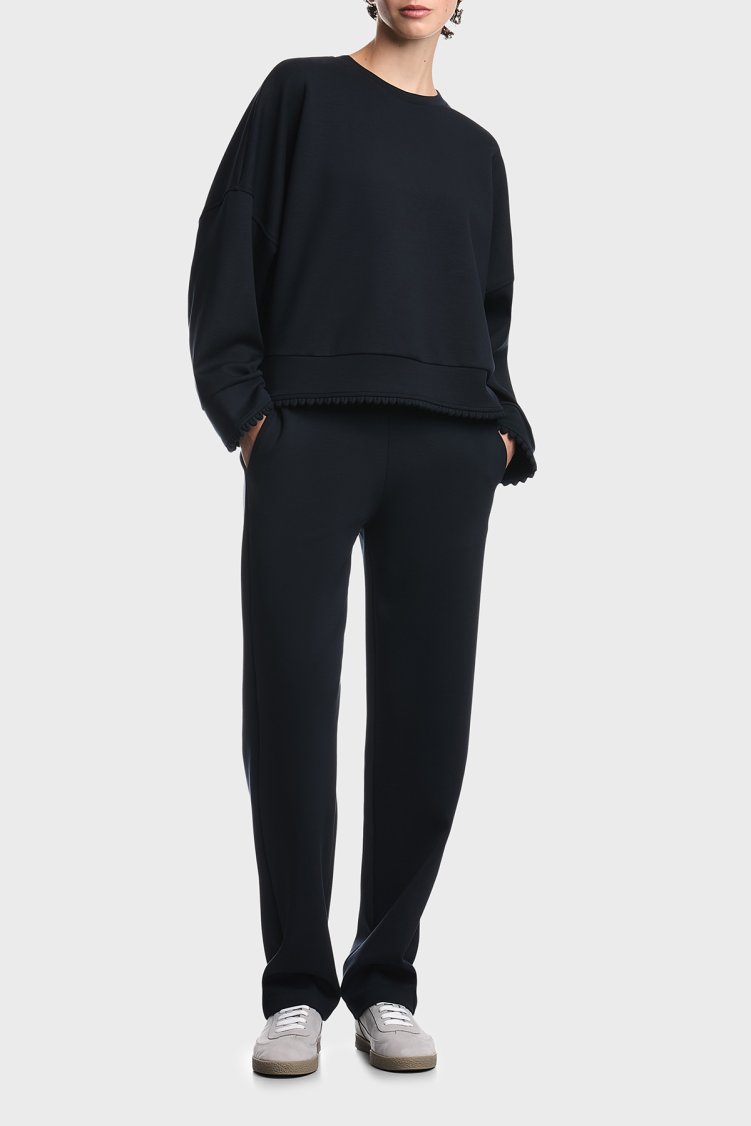 Emporio Armani Logolu Cepli Düz Paça Kadın Pantolon EW004728 AF25831 MB136 Lacivert - Emporio Armani (1)