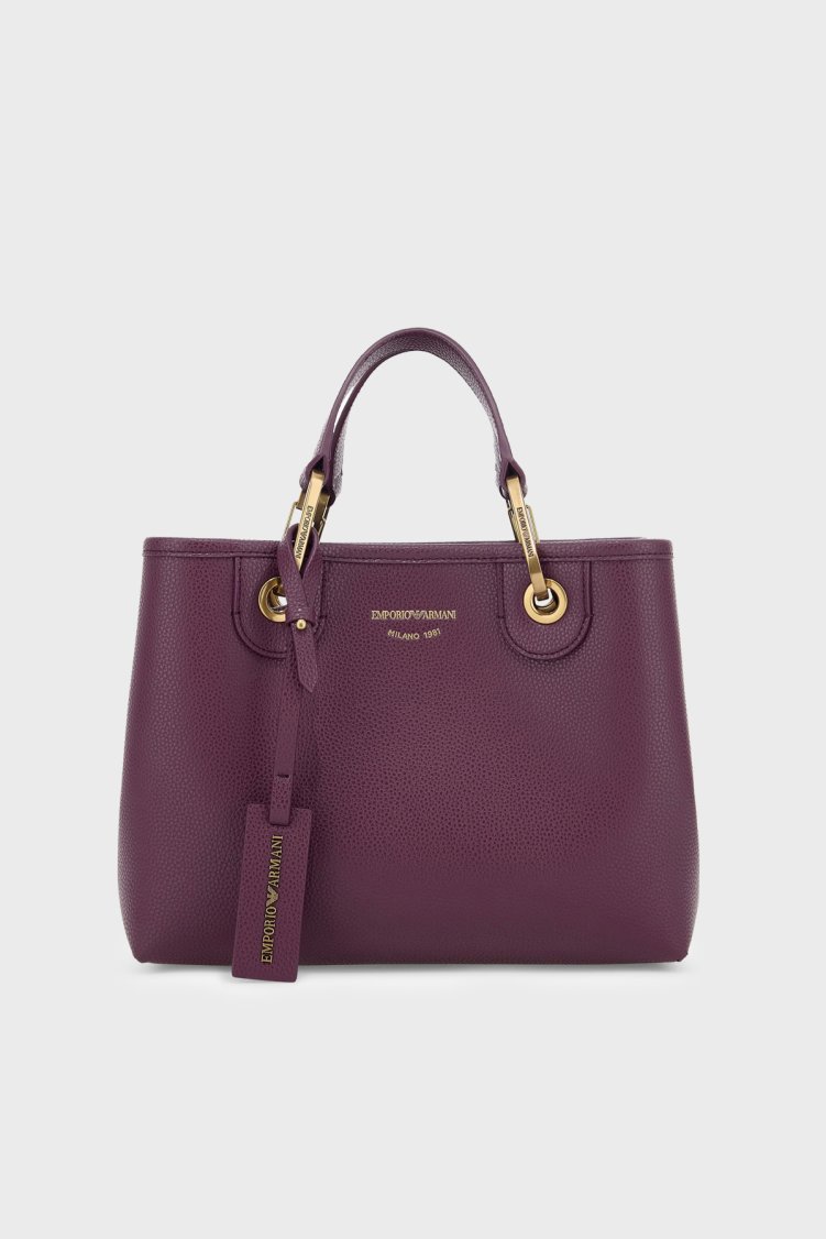 Emporio Armani Logolu Çıkarılabilir Askılı Kadın Çanta EW000361 AF12036 MA149 Mürdüm - Emporio Armani
