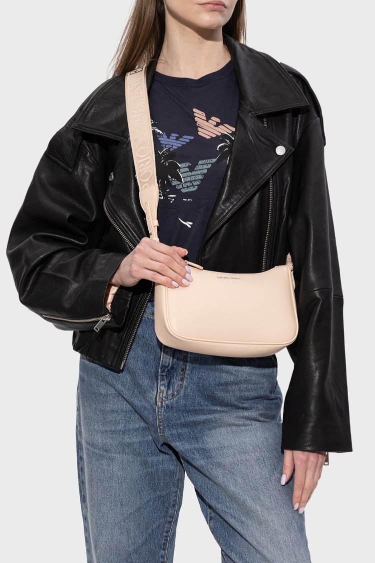 Emporio Armani Logolu Çıkarılabilir Askılı Kadın Çanta EW000539 AF12036 M1332 PUDRA - Emporio Armani (1)