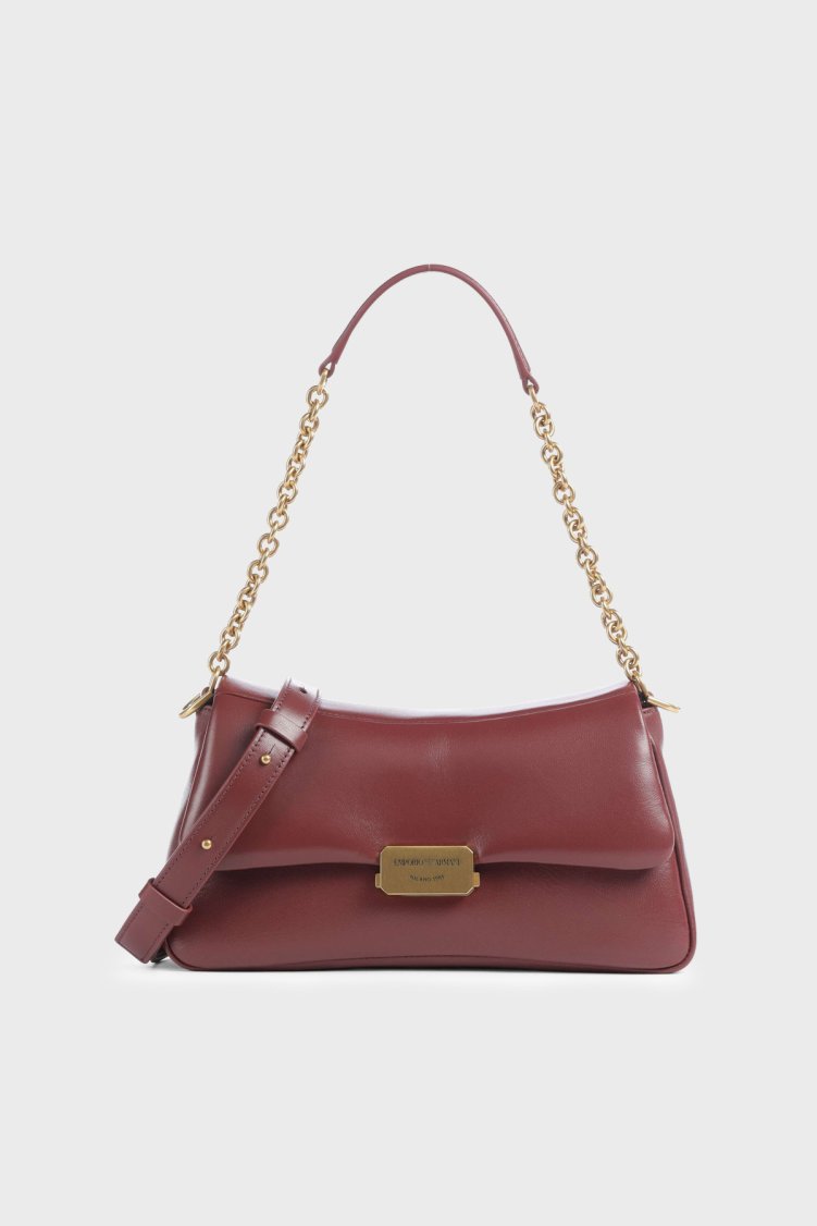 Emporio Armani Logolu Çıkarılabilir Askılı Kadın Çanta EW002644 AF32959 U6002 Bordo - Emporio Armani
