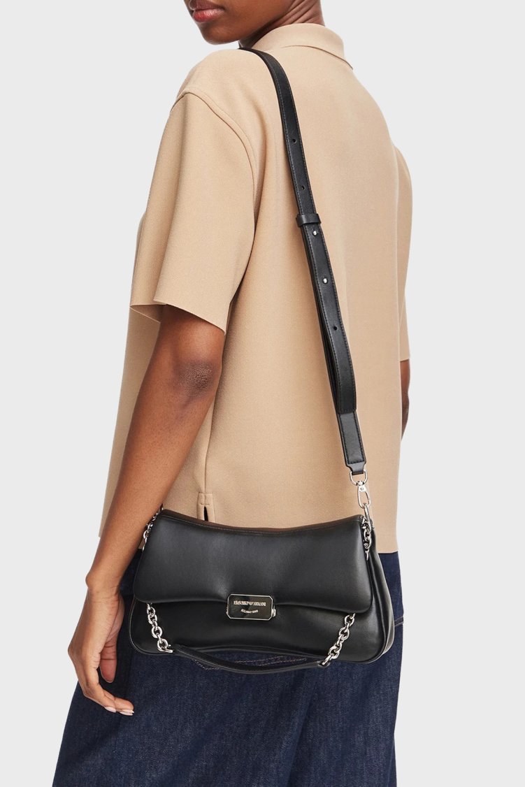 Emporio Armani Logolu Çıkarılabilir Askılı Kadın Çanta EW002644 AF32959 UC001 Siyah - Emporio Armani (1)