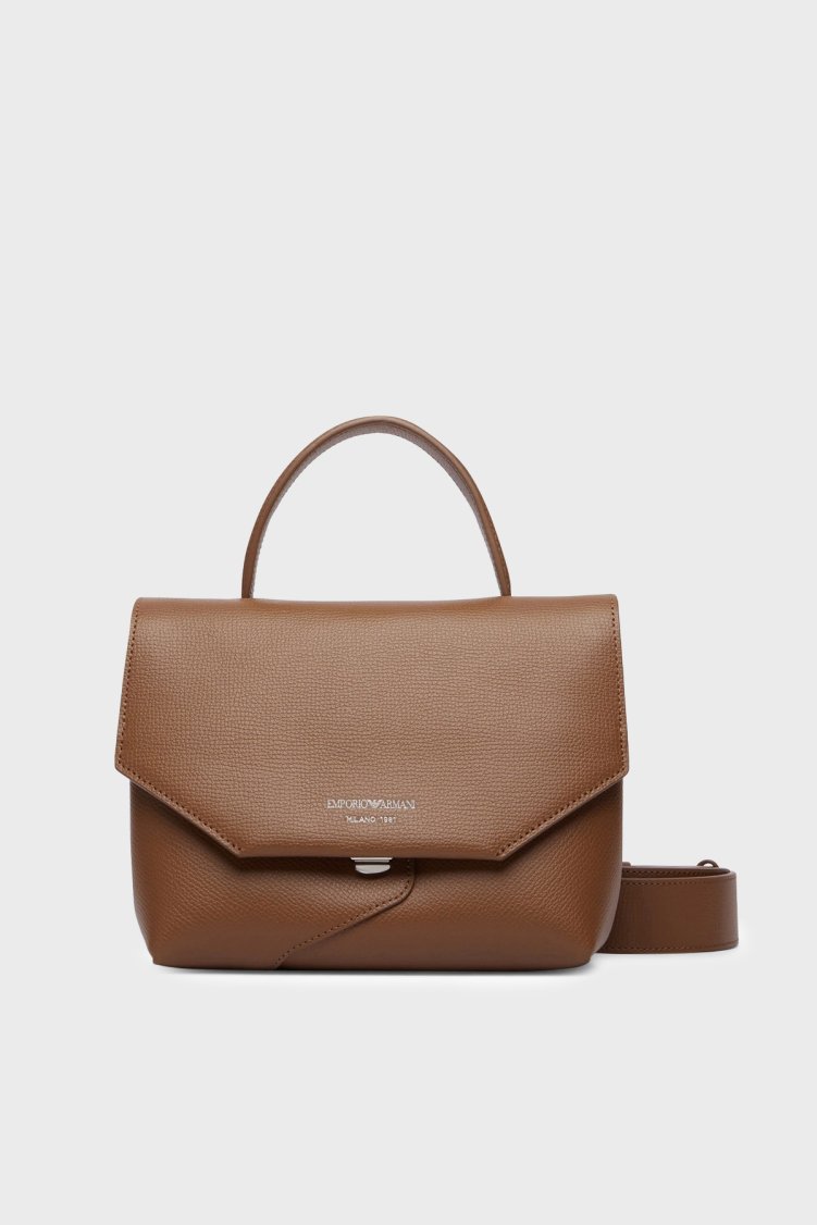 Emporio Armani Logolu Çıkarılabilir Askılı Kadın Çanta EW005672 AF29459 U6124 Taba - Emporio Armani