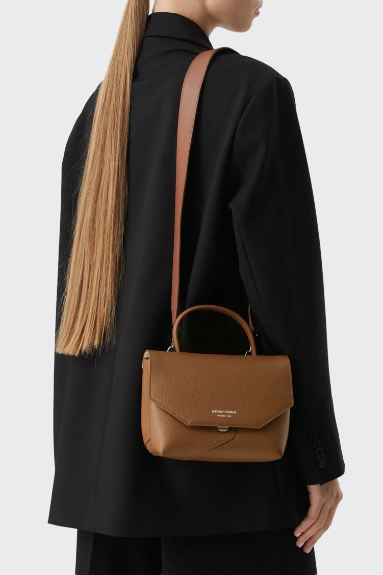 Emporio Armani Logolu Çıkarılabilir Askılı Kadın Çanta EW005672 AF29459 U6124 Taba - Emporio Armani (1)