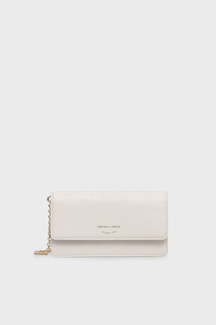 Emporio Armani Logolu Çıkarılabilir Zincir Askılı Mini Kadın Çanta EW003036 AF19568 U1060 EKRU - Emporio Armani