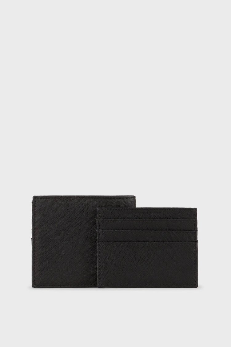 Emporio Armani Logolu Cüzdan Set Erkek Cüzdan Takım Y4R237 Y138E 81072 Siyah - Emporio Armani (1)