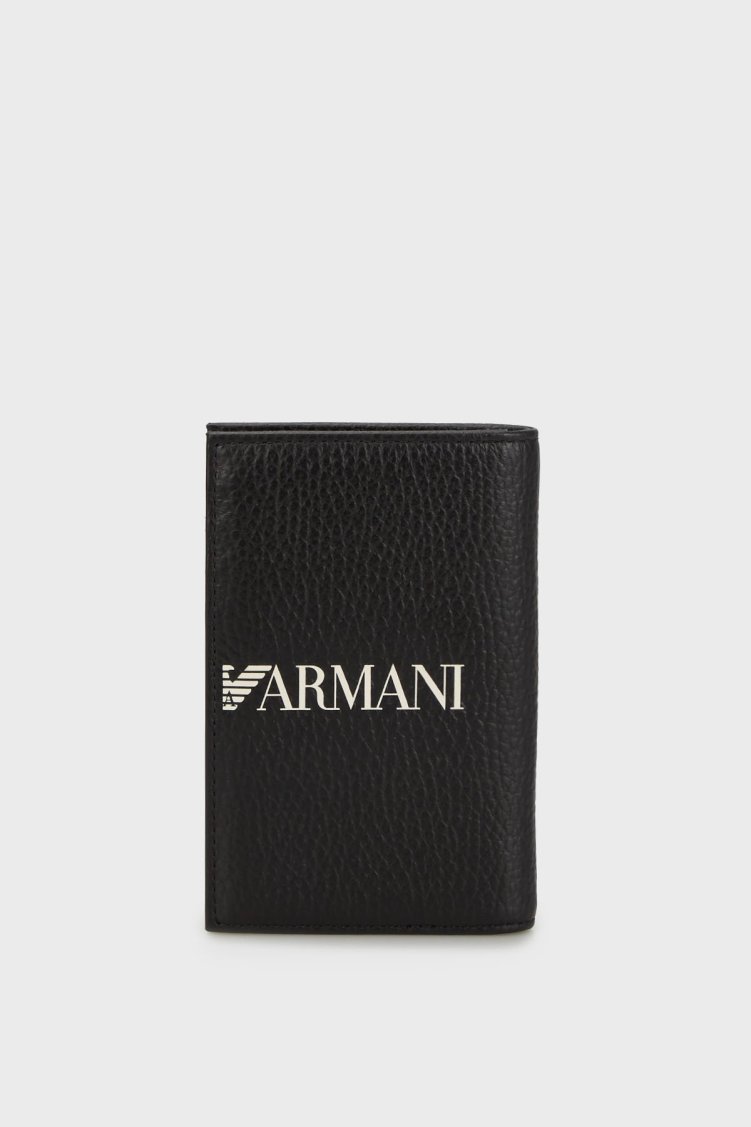 Emporio Armani Logolu Deri Erkek Kartlık EM003592 AF19355 UC001 SİYAH - Emporio Armani (1)
