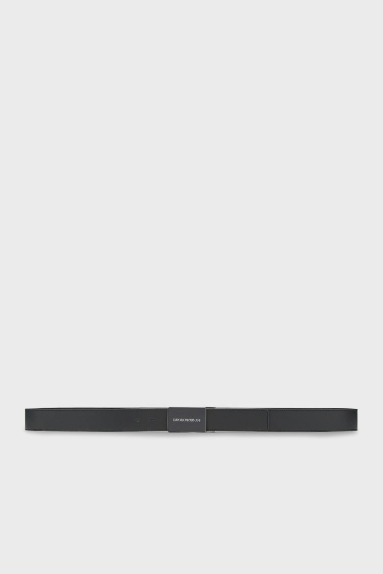 Emporio Armani Logolu Deri Erkek Kemer EM005824 AF25470 UC001 SİYAH - Emporio Armani (1)