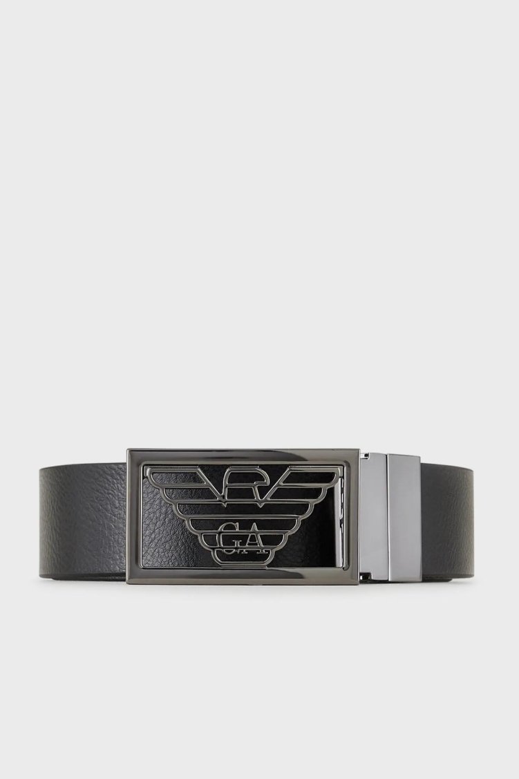 Emporio Armani Logolu Deri Erkek Kemer Y4S507 Y134J 88244 SİYAH - Emporio Armani