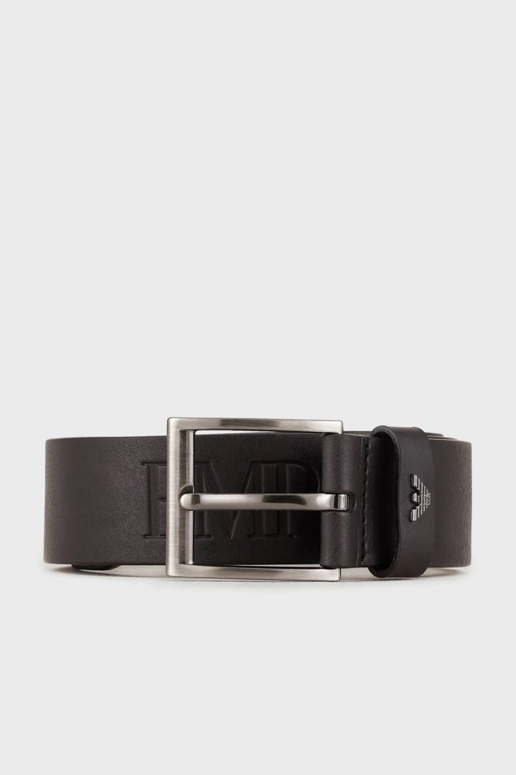 Emporio Armani Logolu Deri Erkek Kemer Y4S545 Y232J 80001 SİYAH - Emporio Armani