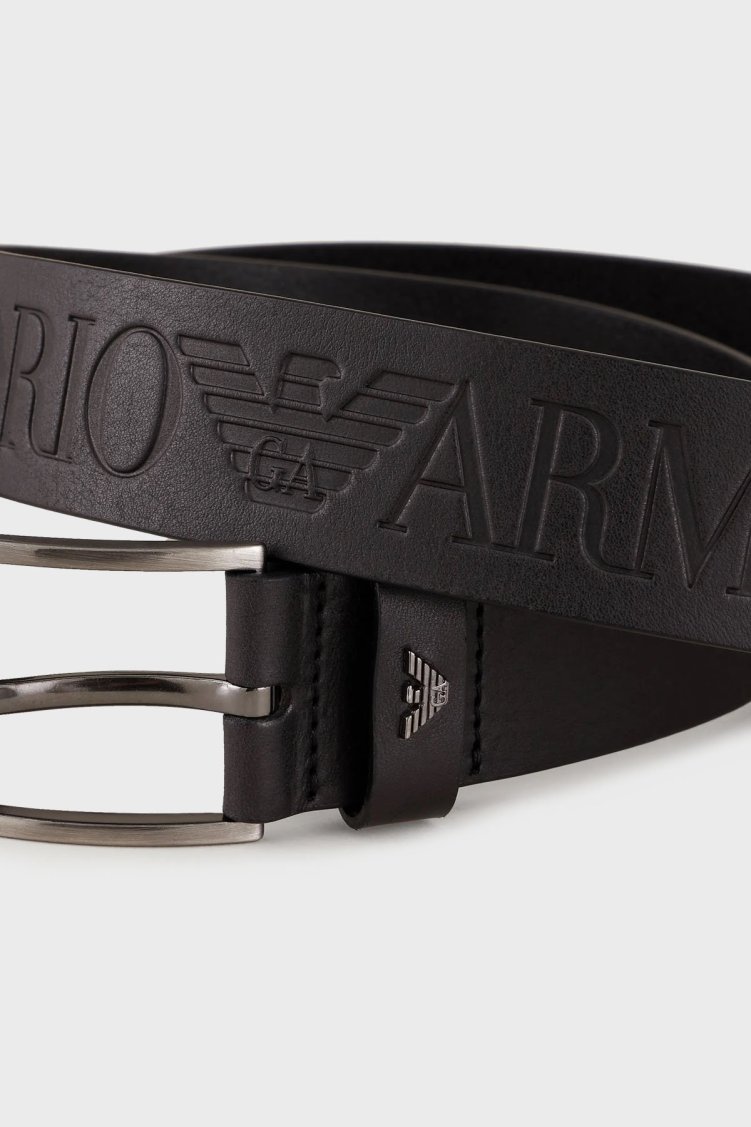 Emporio Armani Logolu Deri Erkek Kemer Y4S545 Y232J 80001 SİYAH - Emporio Armani (1)