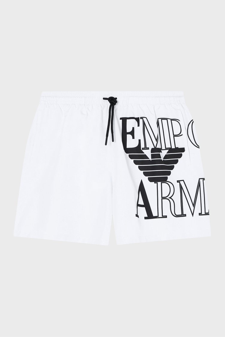 Emporio Armani Logolu Erkek Mayo Short EM000583 AF20434 U0002 BEYAZ - Emporio Armani