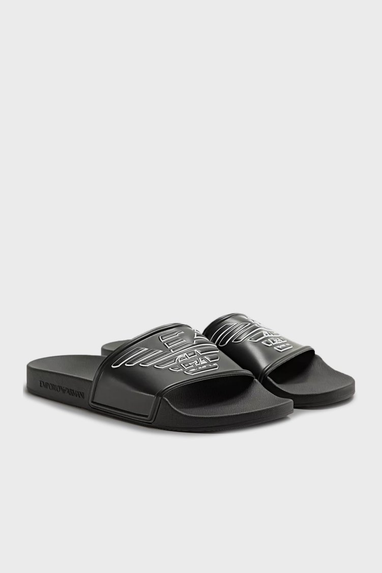 Emporio Armani Logolu Erkek Terlik S XVPS01 XN129 00002 SİYAH - Emporio Armani (1)