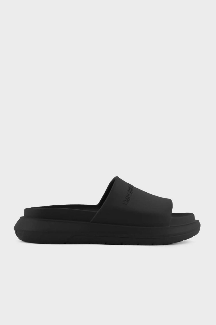 Emporio Armani Logolu Erkek Terlik X4P134 XD405 00002 SİYAH - Emporio Armani
